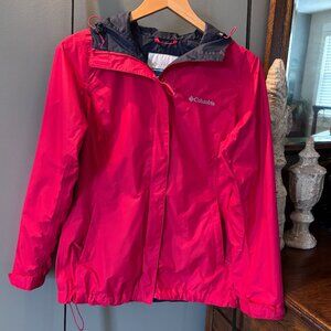 Women's Columbia Pink XS Nylon Rain Jacket with Hood